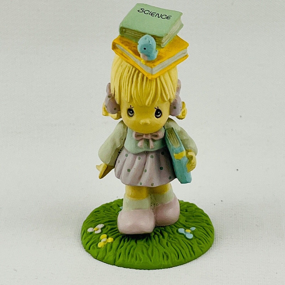 Precious Moments September Miniature Monthly Figurine 1989 Girl Books #573493